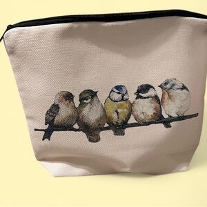 Bird Print Cosmetic Bag
